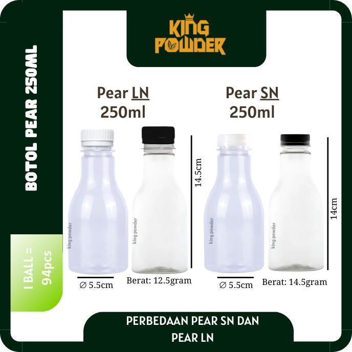 Botol Plastik Pir 250ml / Botol Jus Murah / Botol Pet / Botol Minuman Leher Panjang / Botol Kekinian