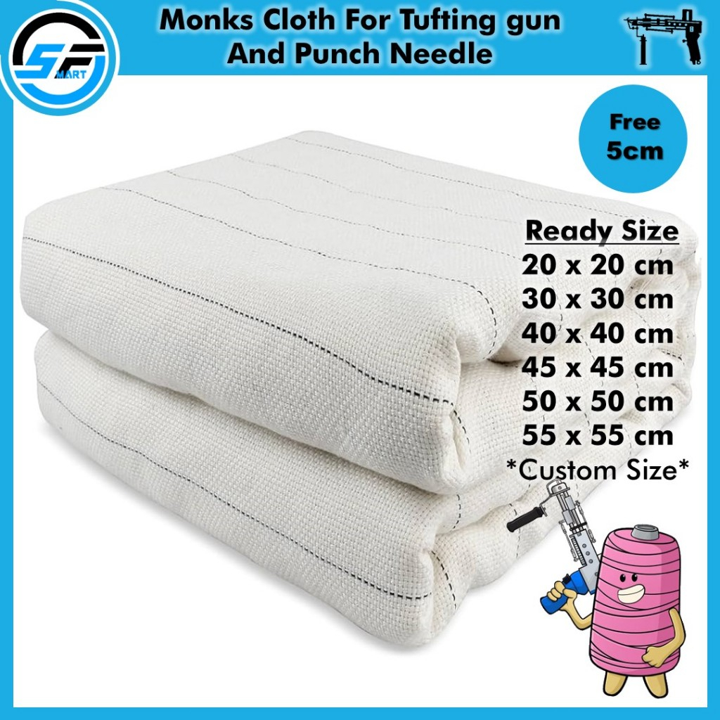 Monks Cloth Tufting Fabric Cloth / kain tufting /kain karpet /kain punch needle