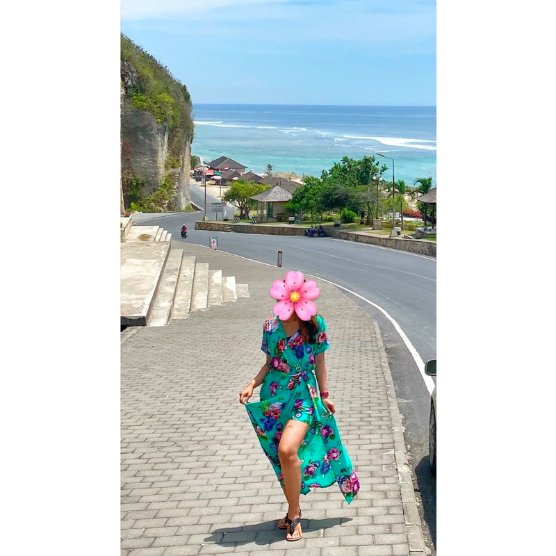 Dress pantai, long dress, dress celana pantai wanita preloved