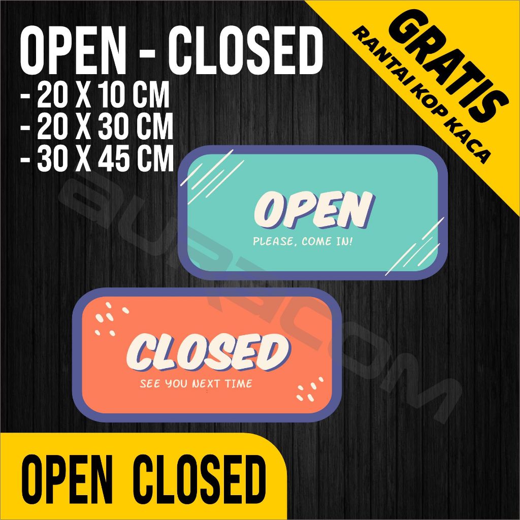 COD,OPEN CLOSED Akrilik siap Pakai/Acrylic Open Closed Design Modern / Custom-FreeDesign ( A 315 )