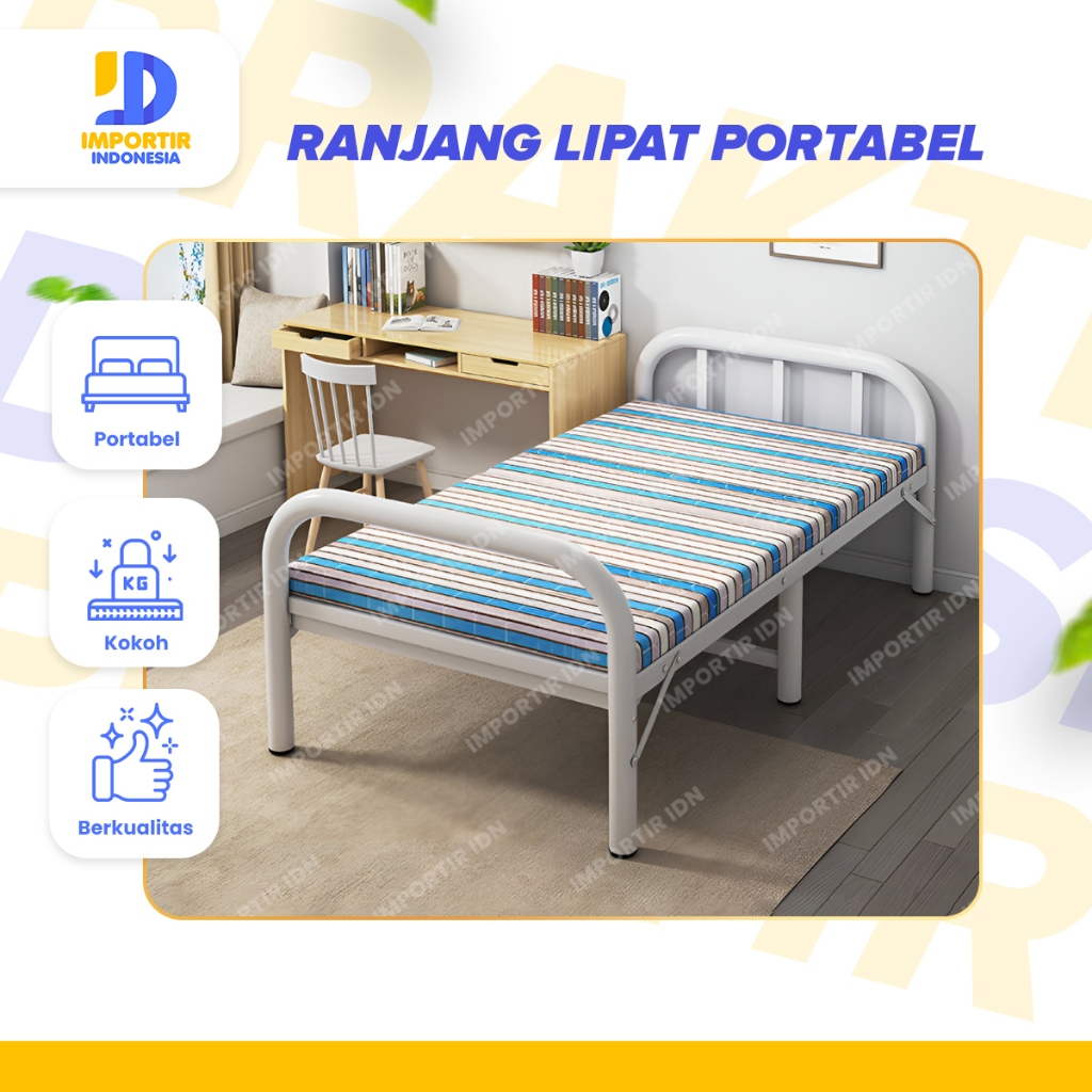 IMPORTIR Ranjang Lipat Besi Portable Ranjang Kasur ZDC-1
