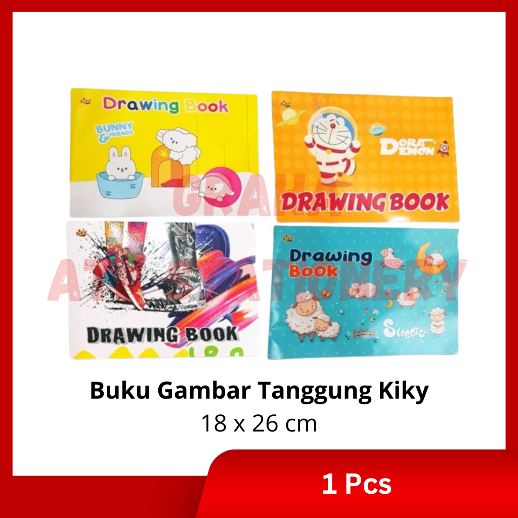 

[1 Pcs] Buku Gambar Tanggung Kiky 18x26cm / Buku Sketsa Mewarnai / Drawing book Tanggung Kiky