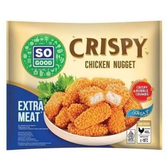 

SO GOOD Crispy Nugget ORIGINAL 400gr Chicken Nuget Ayam Halal Enak