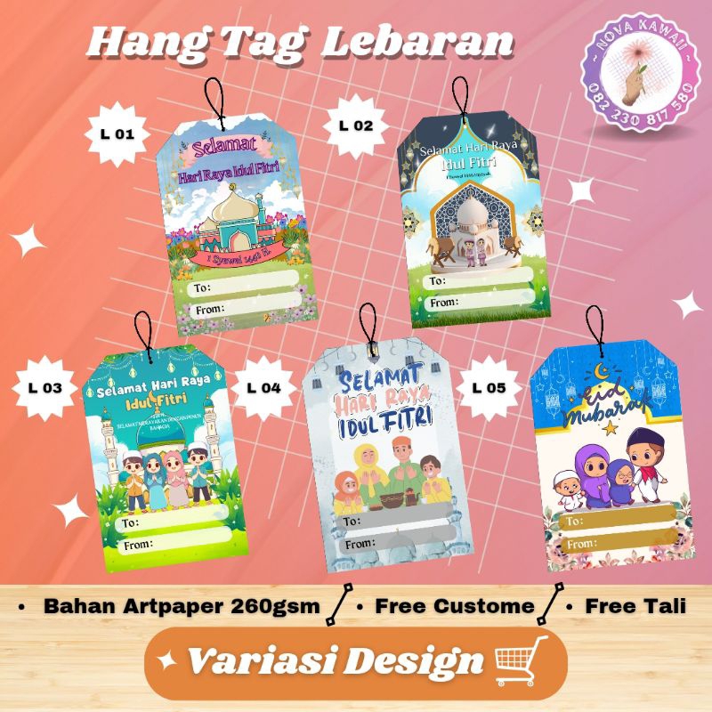 

HANG TAG LEBARAN / THANK YOU CARD / KARTU UCAPAN / CARD (FREE TALI)