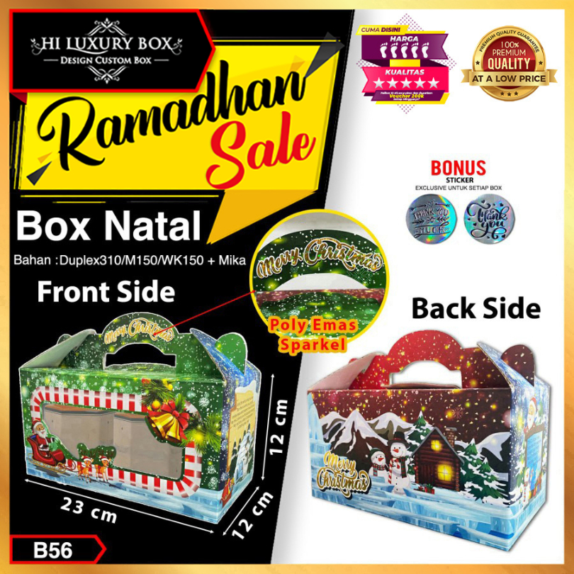 

box natal|kotak kue|box hampers|kotak toples 23x12x12|B56