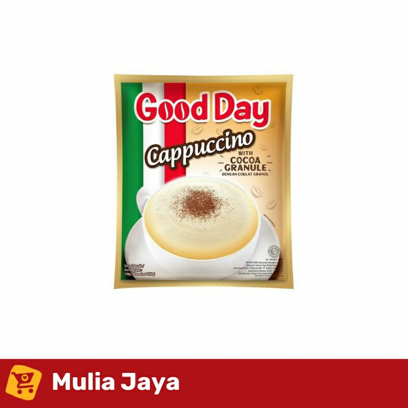 

Good Day Cappucino With Cocoa Granule 25 gr (1 renteng isi 10 pcs)