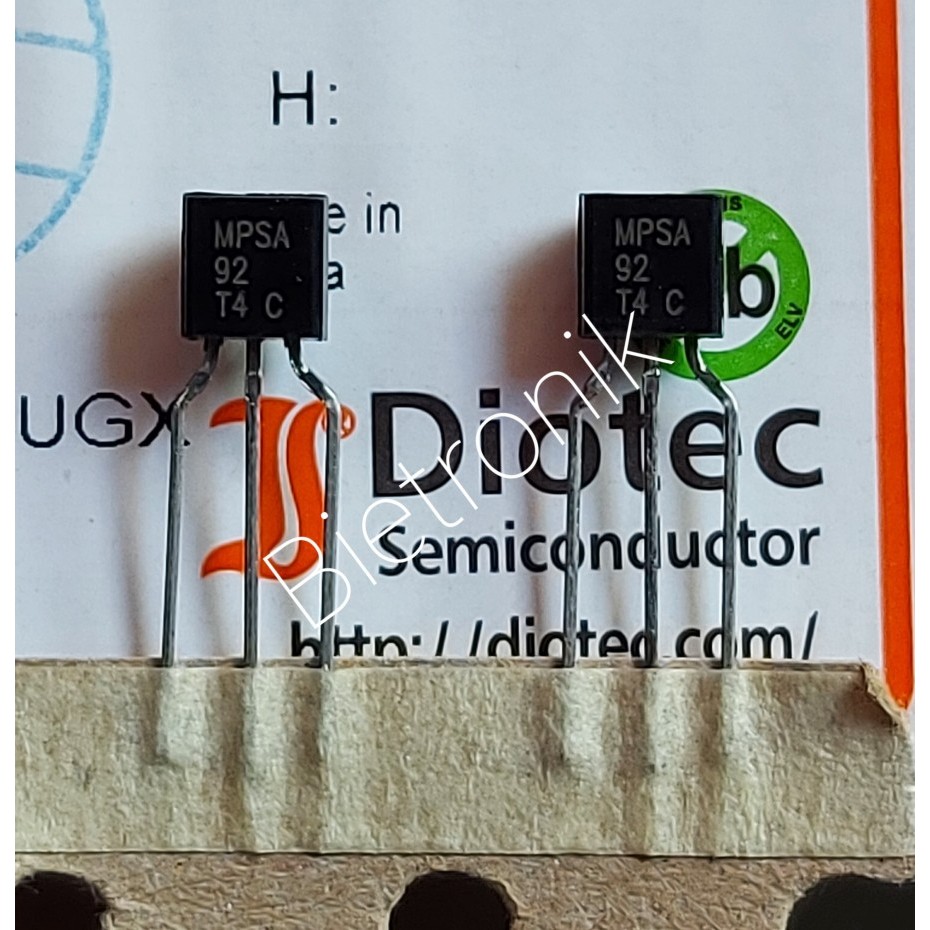 MPSA92 PNP TO-92 Original DIOTEC SEMICONDUCTOR