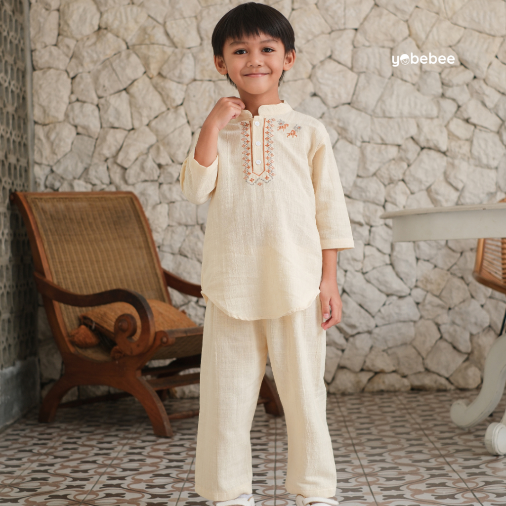 VALUE PACK YOBEBEE ZIDANE KURTA SET BAJU MUSLIM BORDIR SETELAN KOKO LEBARAN COUPLE ANAK LAKI-LAKI