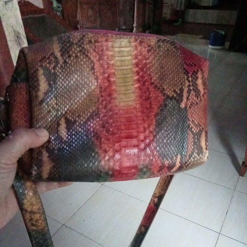 preloved PL tas kulit python ular mini size  kurleb 25 x 15 x5