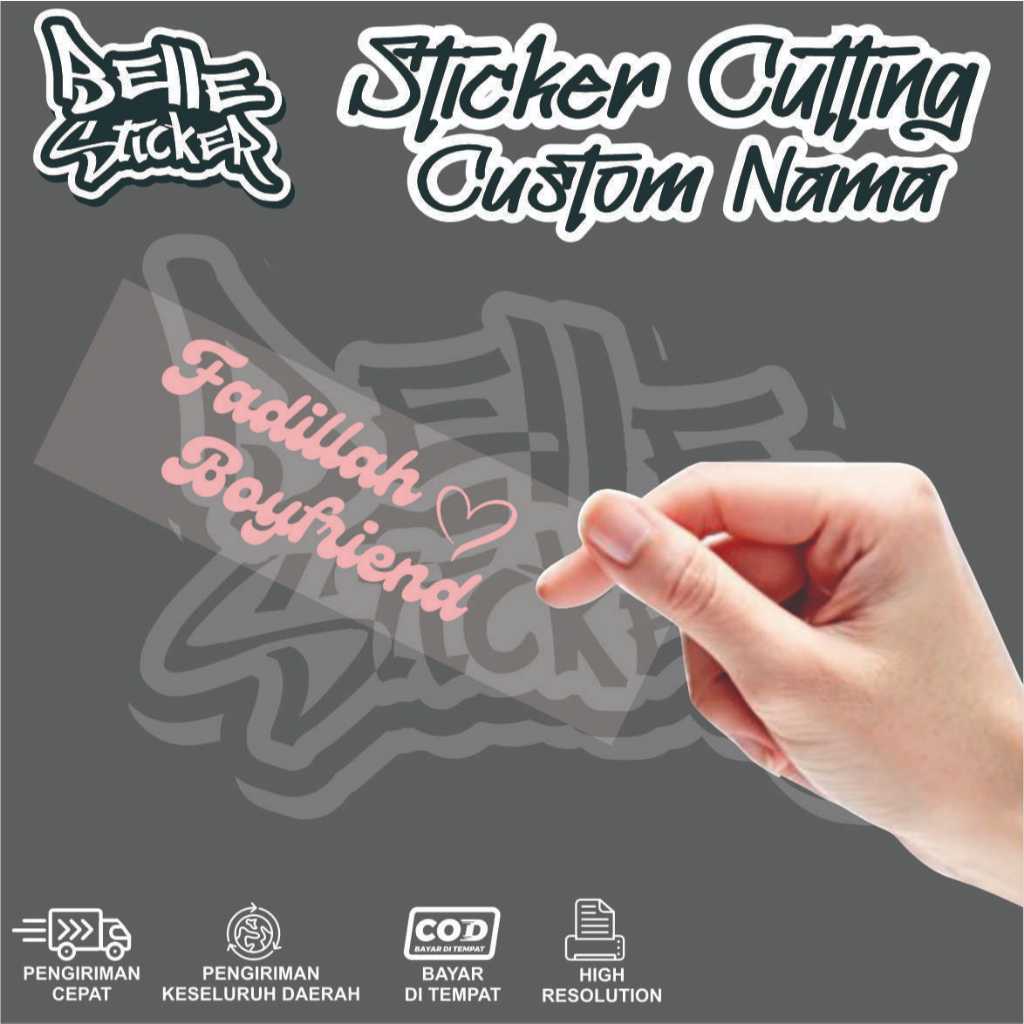 Cutting Stiker Custom Nama Boyfriend Girlfriend Variasi Motor Mobil Sticker Timbul Visor Kaca Helm