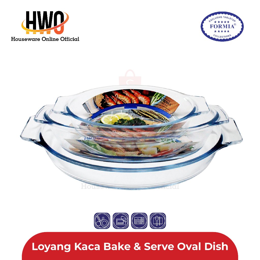 Formia Loyang Kaca Bake & Serve Oval Dish / pc