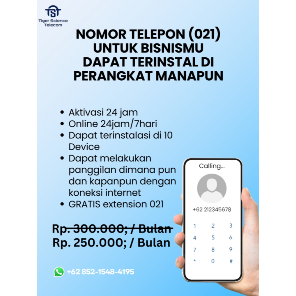 NOMOR TELEPON CANTIK 021 bisa pasang di hp dan laptop atau komputer