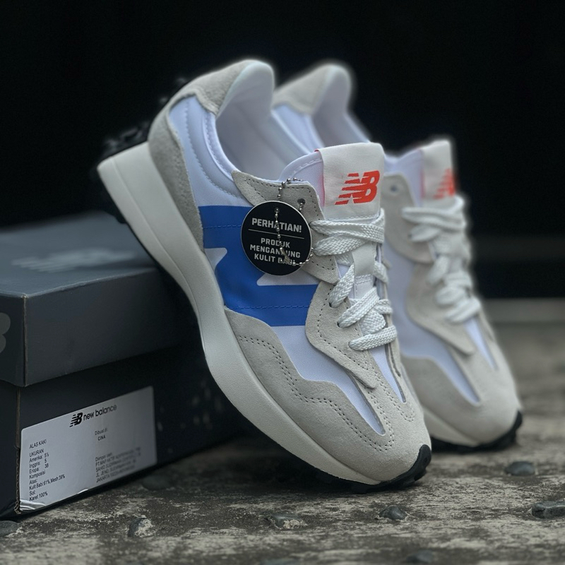 New Balance 327 White With Bright Lapis Original Resmi NB 327