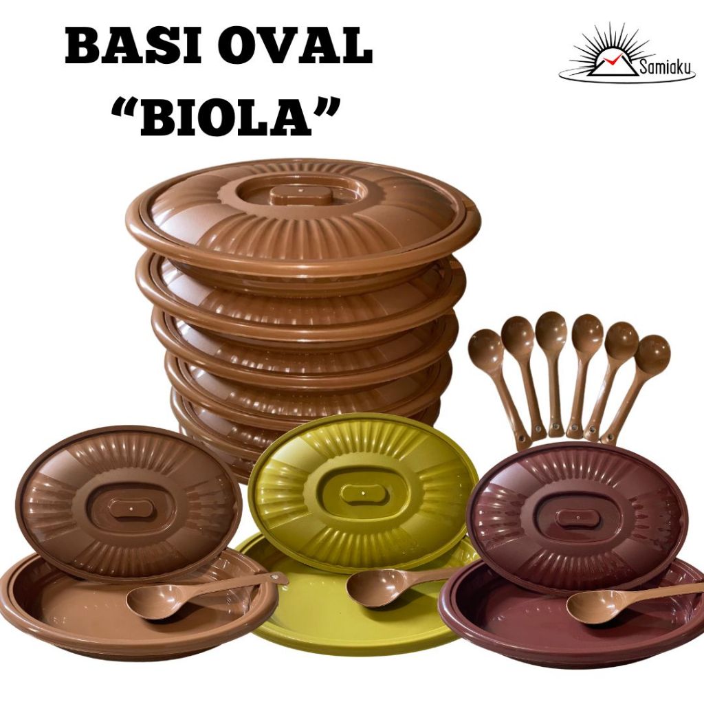 samiaku- wadah sayur 6 pcs jumbo prasmanan  basi sayur oval jumbo lengkap centang