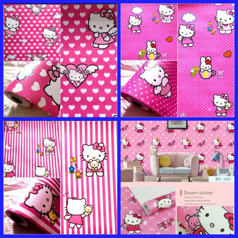 Wallpaper Dinding Karakter Anak Wallpaper Dinding Hellokitty Wallpaper Dinding Pink Wallpaper Dindin