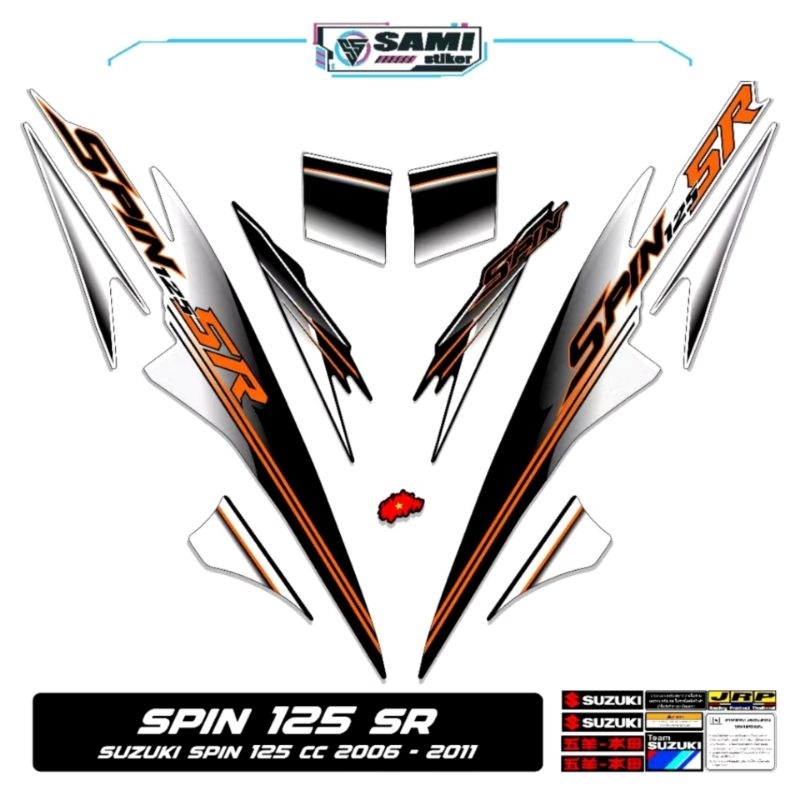 STRIPING SUZUKI SPIN 125 SR MOTIF 2 2006-2011 STICKER DECAL SPIN 125 SR STIKER SPIN 125 SR