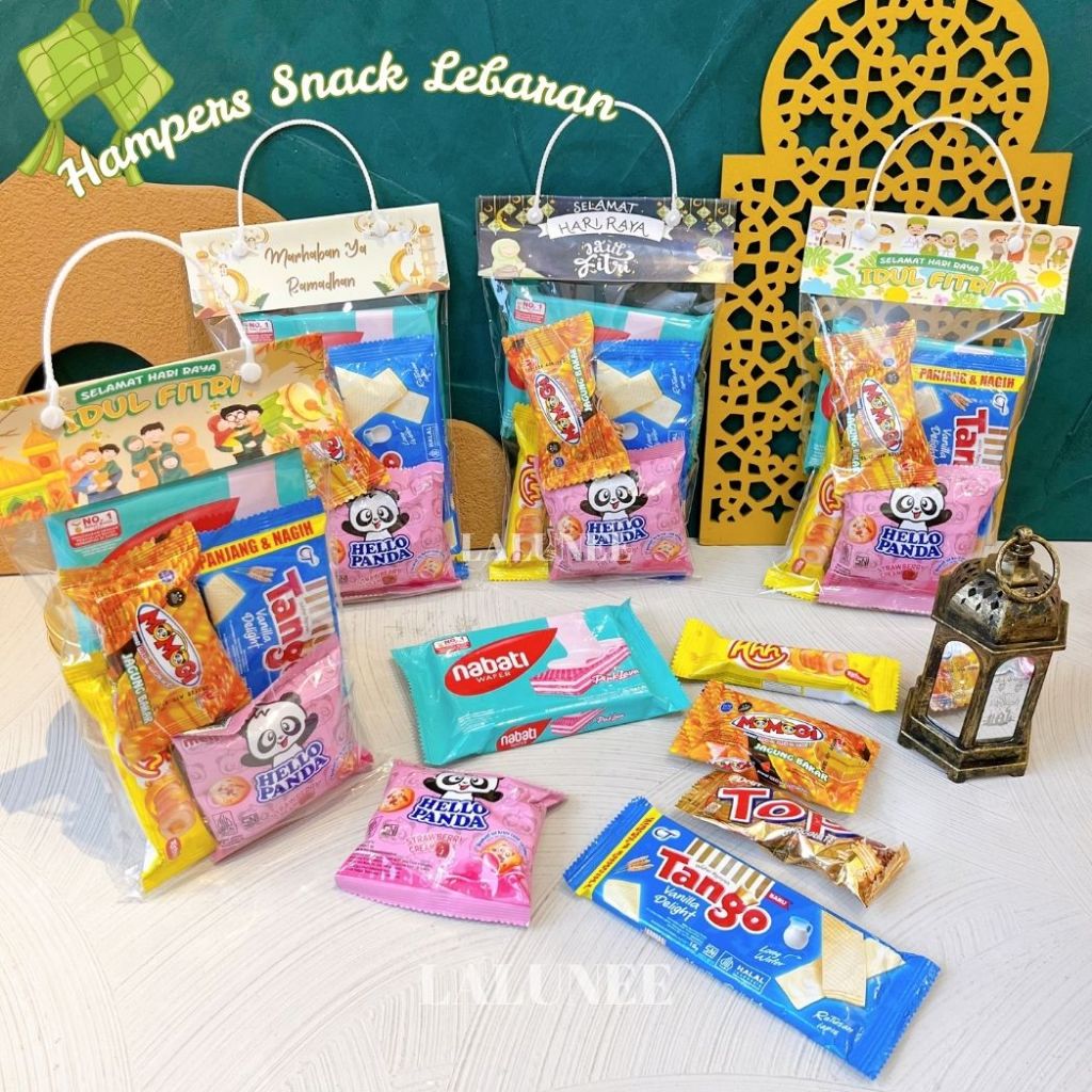 

Hampers Snack Lebaran / Parsel Makanan Idul Fitri Mini / Souvenir Snack Ramadhan Anak