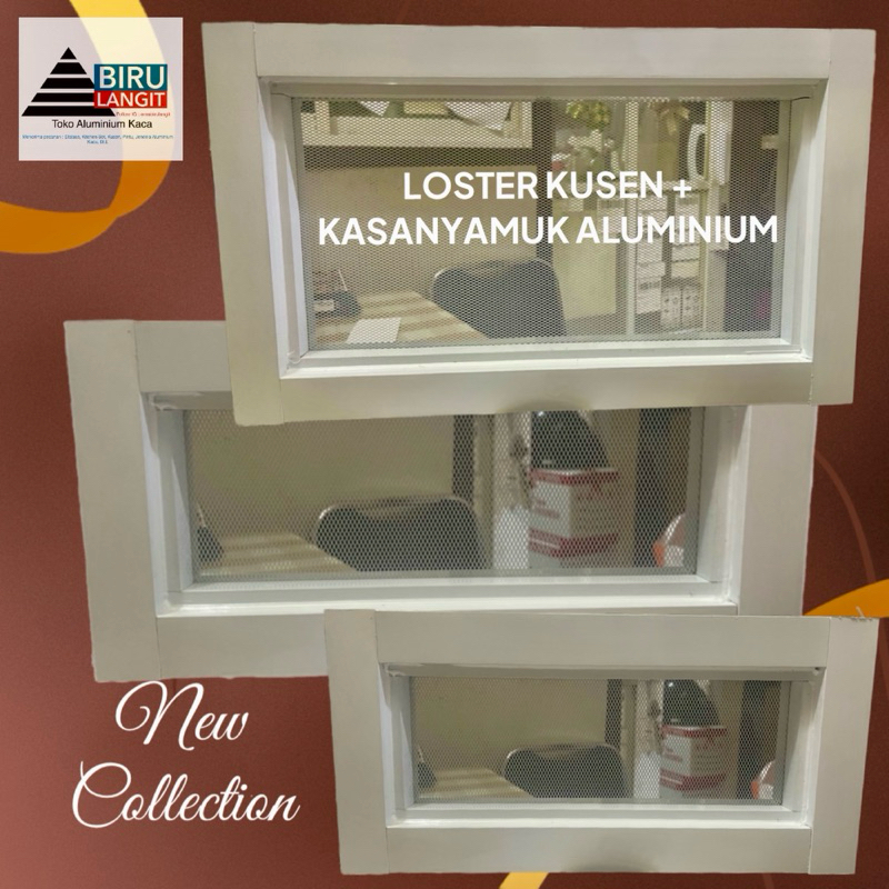 Spt3 LOSTER ALUMINIUM lubang angin + kasa nyamuk parabola anti karat 20 x 60 cm Free dus dan