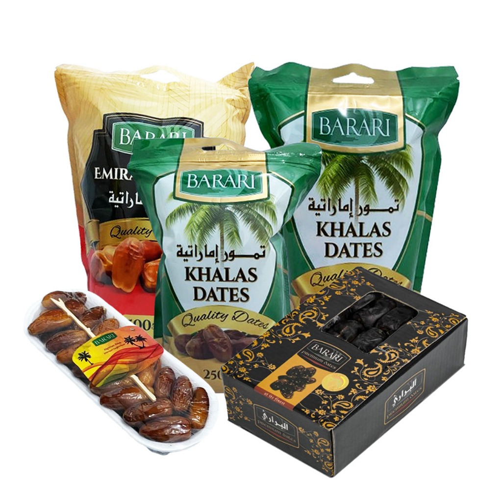 

BARARI Kurma Bam Barari Mazafati Iran Kurma Anggur Premium Dates 600g | Kurma Khalas 250g | Korma Arab Khalas 500g | Kurma Emirates Gold 500g | Kurma Madu Algeria 250g