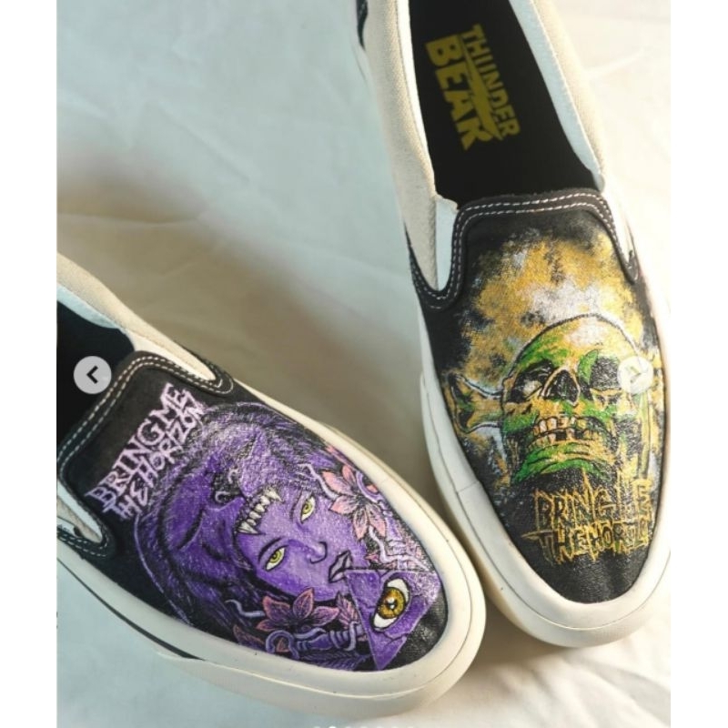 Sepatu costum " BRING ME THE HOTIZON " on Thunderbeer slip on