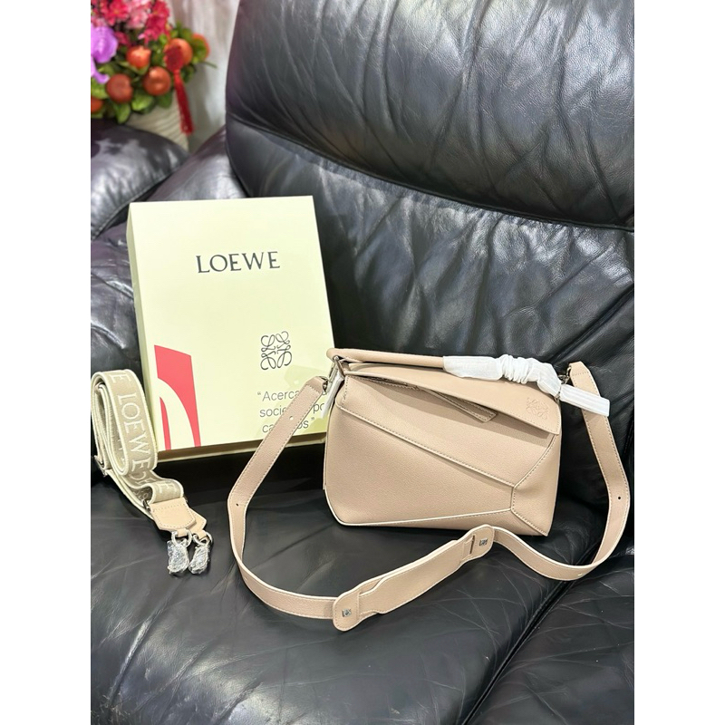 Khaki L Puzzle Edge Bag Classic | Tas Wanita | Kualitas Premium 1:1 | CLAIM YOUR GOODS