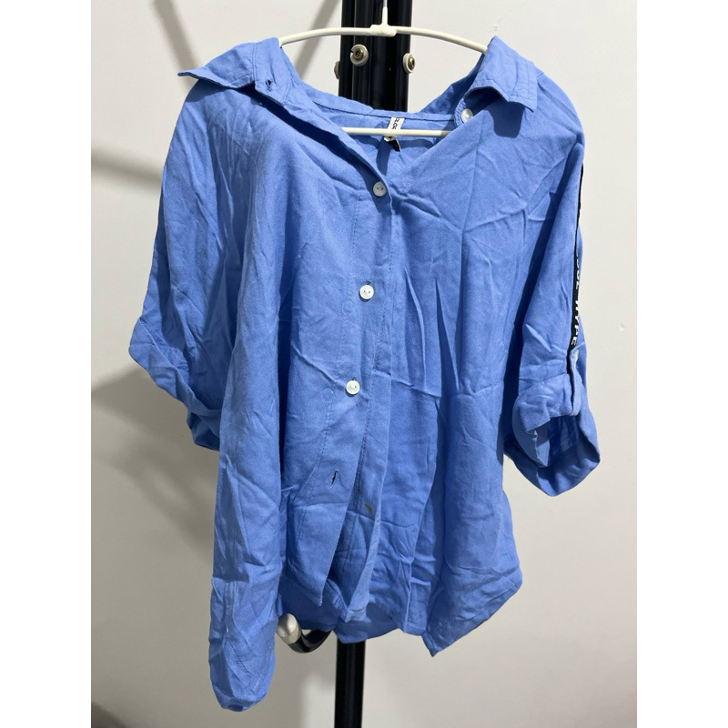 Preloved Crop Kemeja Colorbox Soft Blue