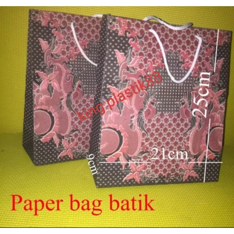 

ISI 12PC-/+21x25x9cm TAS KERTAS BATIK souvenir gift kraft paper goodie bag motif gambar B...