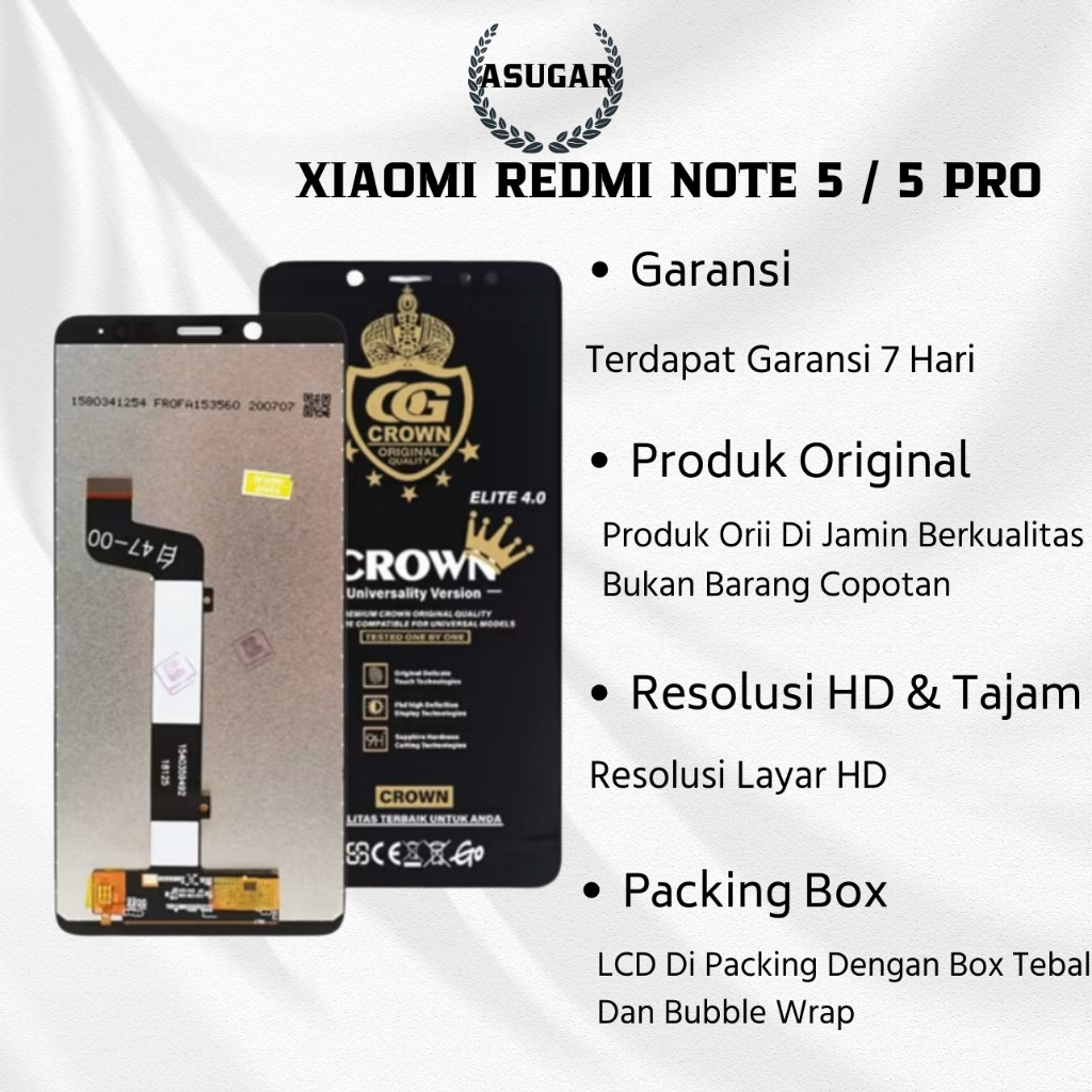 LCD XIAOMI REDMI NOTE 5 / 5PRO ORIGINAL 100% FULLSET TOUCHSCREEN