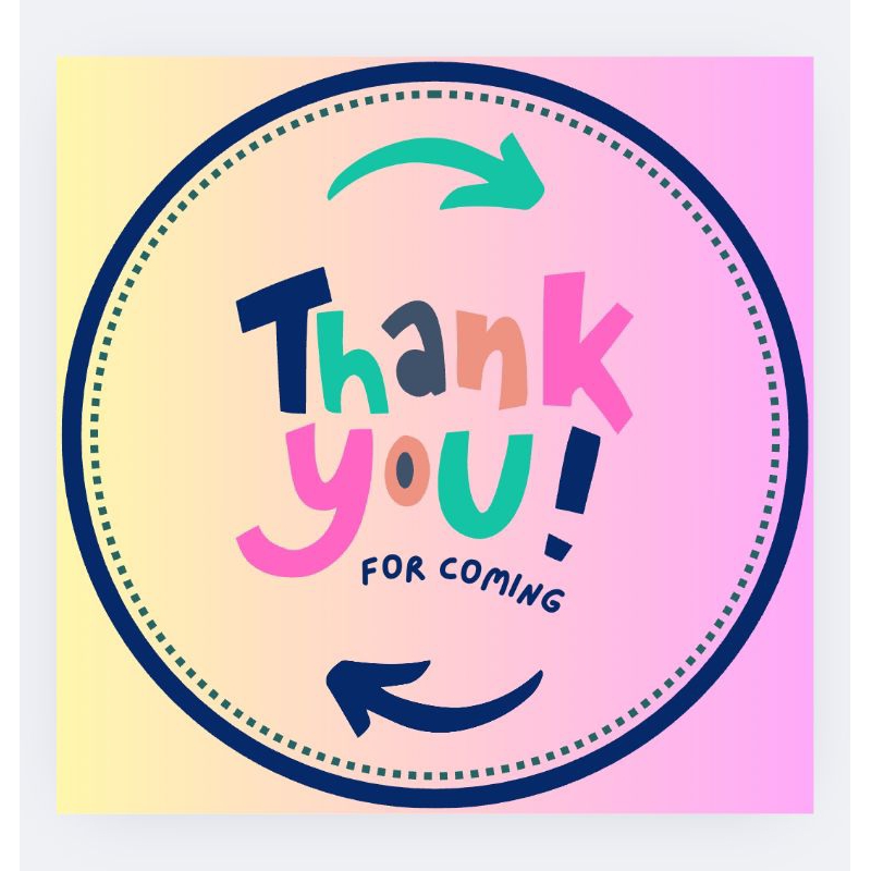 

stiker thankyou ukuran 3x3cm isi 100pcs