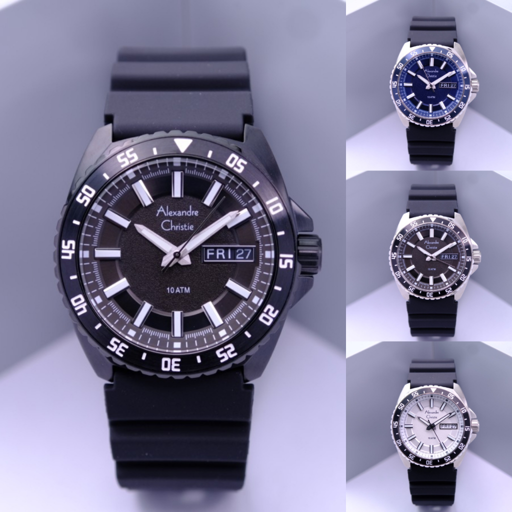 ORIGINAL Jam Tangan Pria Alexandre Christie AC 6541 / AC6541 / 6541 Garansi Resmi 1 Tahun, Rubber