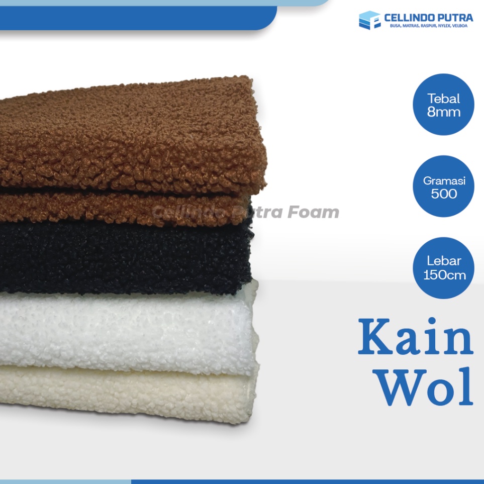 KODE S84B Cellindo Kain Bulu Domba Wool 1 Sisi Bahan Jaket Selimut Boneka Jual Per 5cm  Kiloan