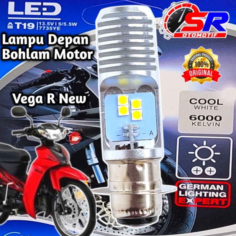 Lampu Depan LED Motor Yamaha Vega R New Soket H6 AC/DC 12 Volt T19 Pengganti Dop/Bohlam Standar