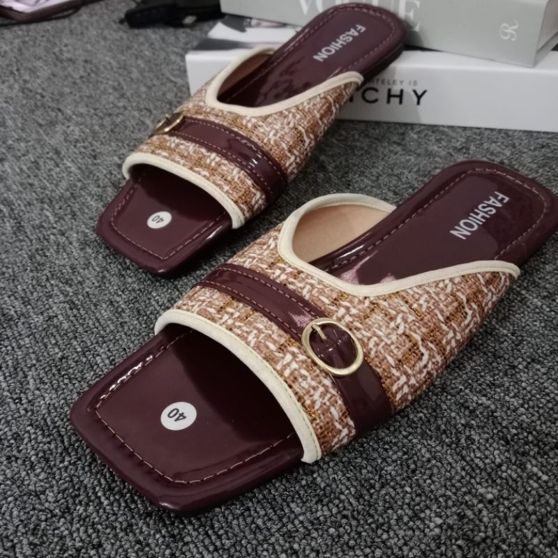 SENDAL FLAT WANITA | SENDAL SLOP WANITA MODEL KEKINIAN | SENDAL SLOP