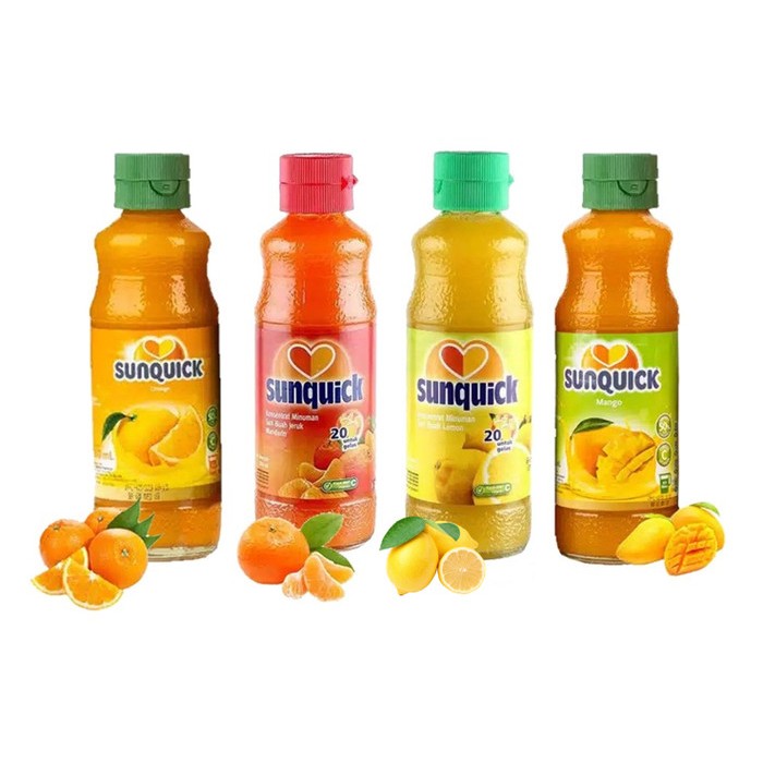 

Sunquick jus sari buah jeruk / jeruk mandarin / lemon / mango 300 ml