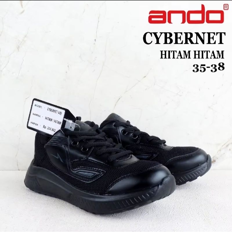 Sepatu ANDO - Size 35-38 - CYBERNET - Sepatu Sekolah Anak Laki-laki