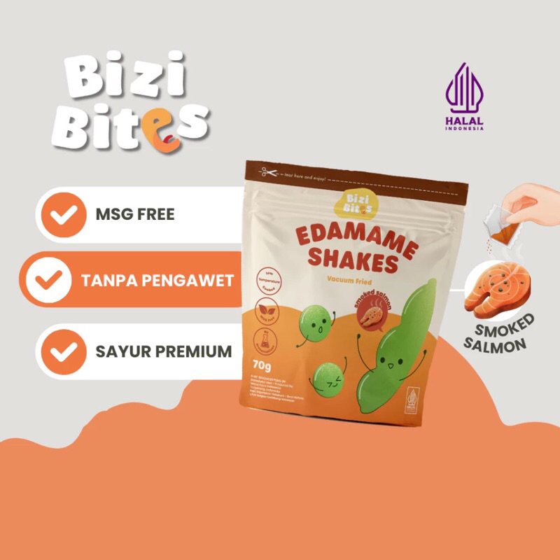 

Bizi Bites Edamame Shakes | Snack Edamame Smoked Salmon 70gr