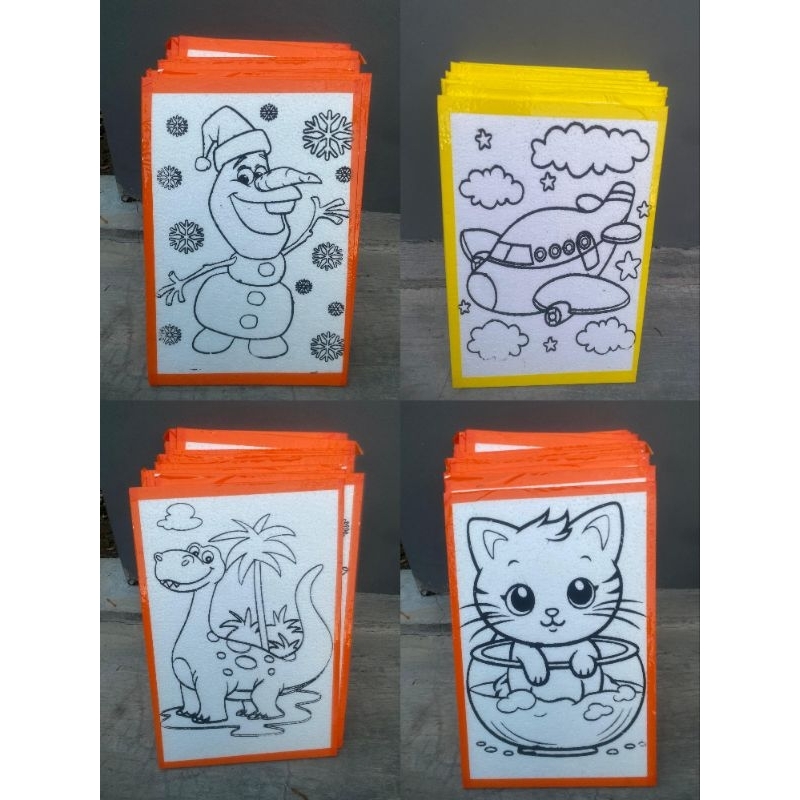 

Paket usaha 25 pcs Gambar lukis Styrofoam 33x50 Gambar Anak anak Lukis Styrofoam Gambar lucu