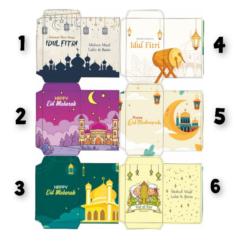 

Amplop uang lebaran / angpau lebaran ukuran Medium (uang 1x lipat) 1 pack isi 10