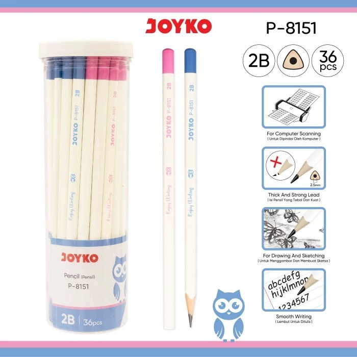 

Pencil Pensil Joyko P-8151 1 Drum 36 Pcs Enjoy Writing