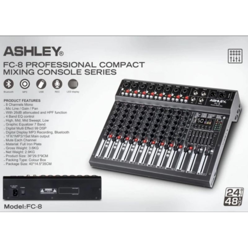 Mixer Ashley FC-8 Mixer Ashley 8channel Original