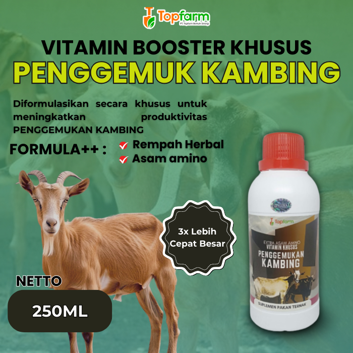 Vitamin Booster Penggemuk Kambing 250ML/ Booster Penggemuk Kambing/ Vitamin Penggemuk kambing/ Vitam