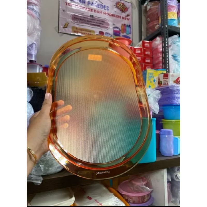 nampan / Baki ungu tupperware / ovale tray ungu tupperware