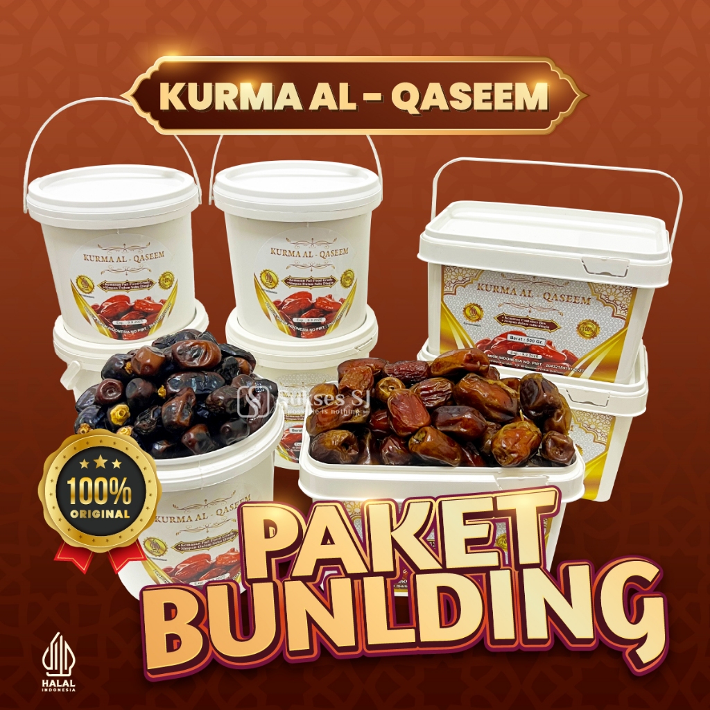 

(CP) GEBYAR Murah Paket Bundling Beli 1 Kurma Al-Qaseem Kotak 500gr Gratis 1 Kurma Ember 500g