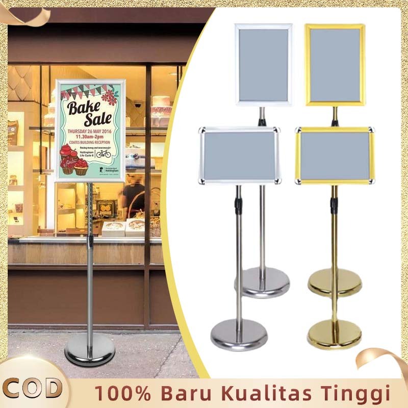 

70-120Cm Promosi Toko Telescopic Frame Display A4 /A3 Standing Display Frame Poster Berdiri
