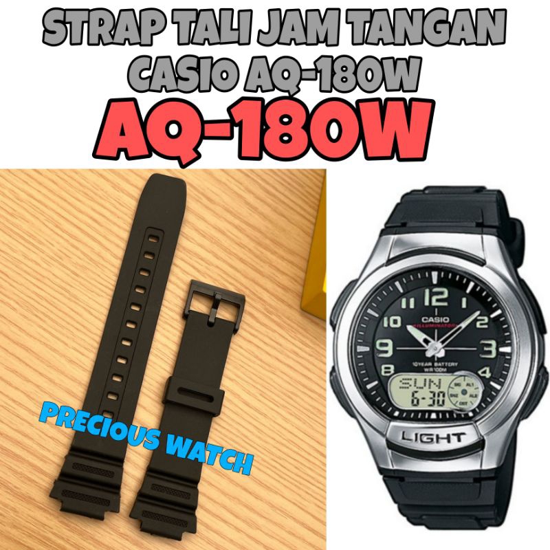 Strap Tali Jam Tangan Casio AQ-180W AQ-180 AQ 180W AQ 180 AQ180W AQ180 RUBBER CASIO Karet