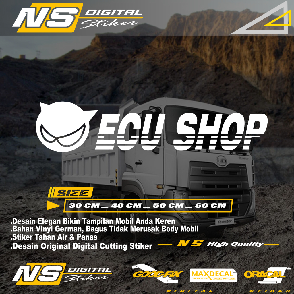 Stiker Mobil Variasi Kaca Bodi Samping Kata Kata Truk Canter Pick Up granmax L300 Keren Tulisan Ecu 