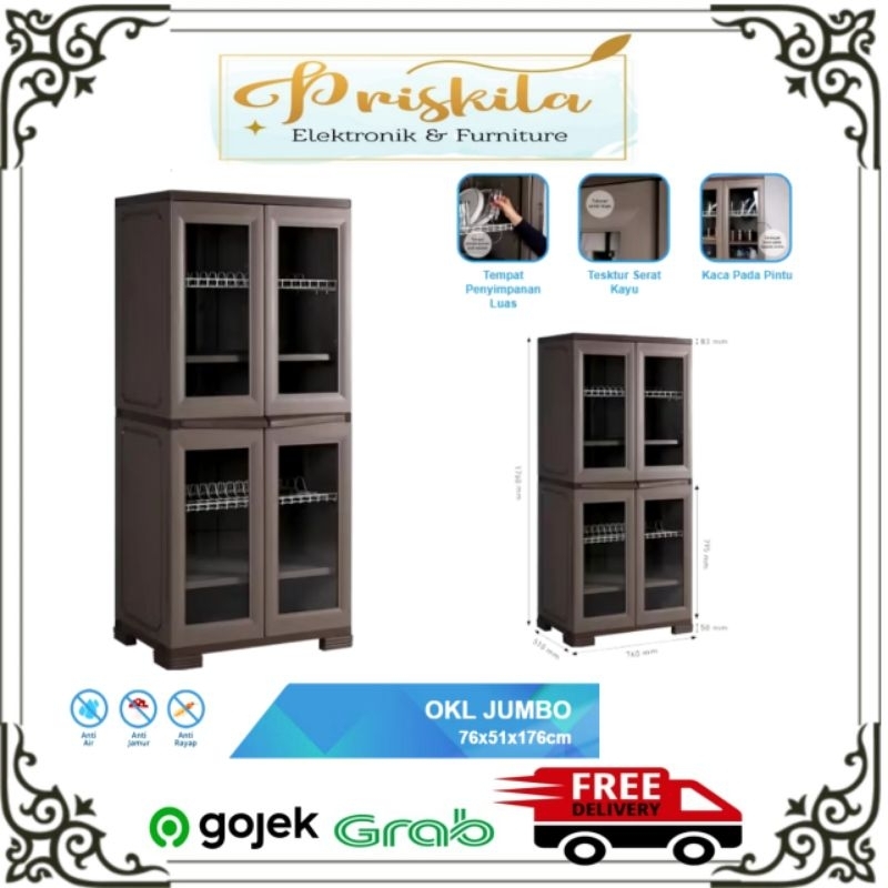 lemari piring plastik olymplast / OKL OLYMPLAST/ LEMARI PIRING BAHAN PLASTIK/ furniture Palembang