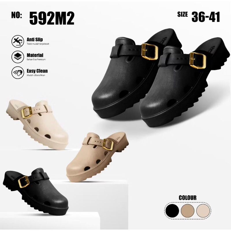 SANDAL SLOP WANITA / SANDAL TERTUTUP WANITA / SANDAL TERBARU WANITA 592M