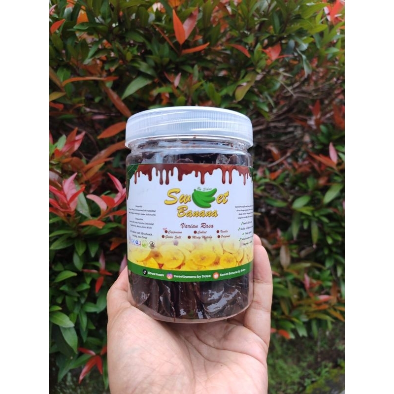 

Keripik Pisang Coklat Lumer Toples 750ml Kripik Banana Chips Cokelat