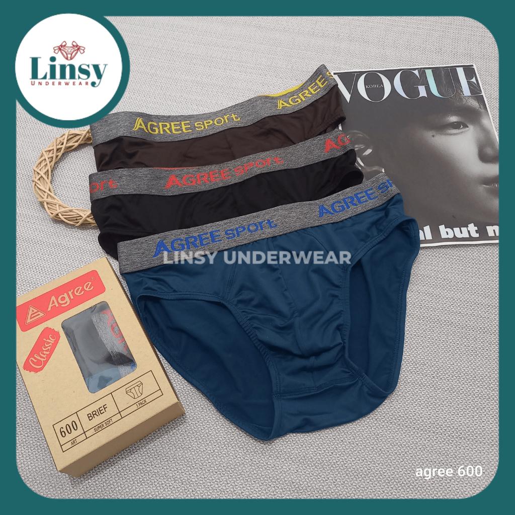 Agree Celana Dalam Pria AG600 Isi 3 Agree Sport Cd Pria Agree M L XL XXL